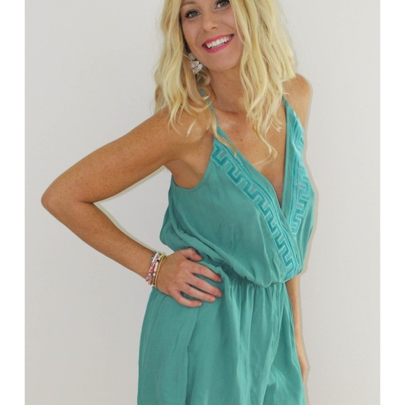 😱  Green teal romper - Picture 2 of 3